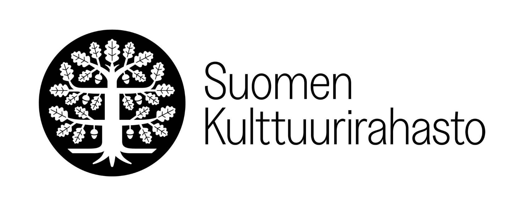 Suomen Kulttuurirahaston mustavalkoinen tammilogo