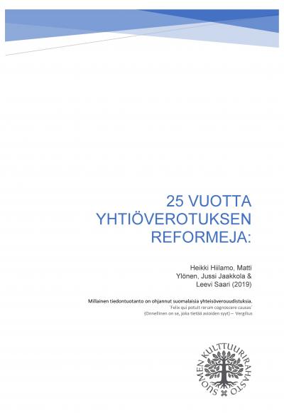 25 vuotta yhtiöverotuksen reformeja